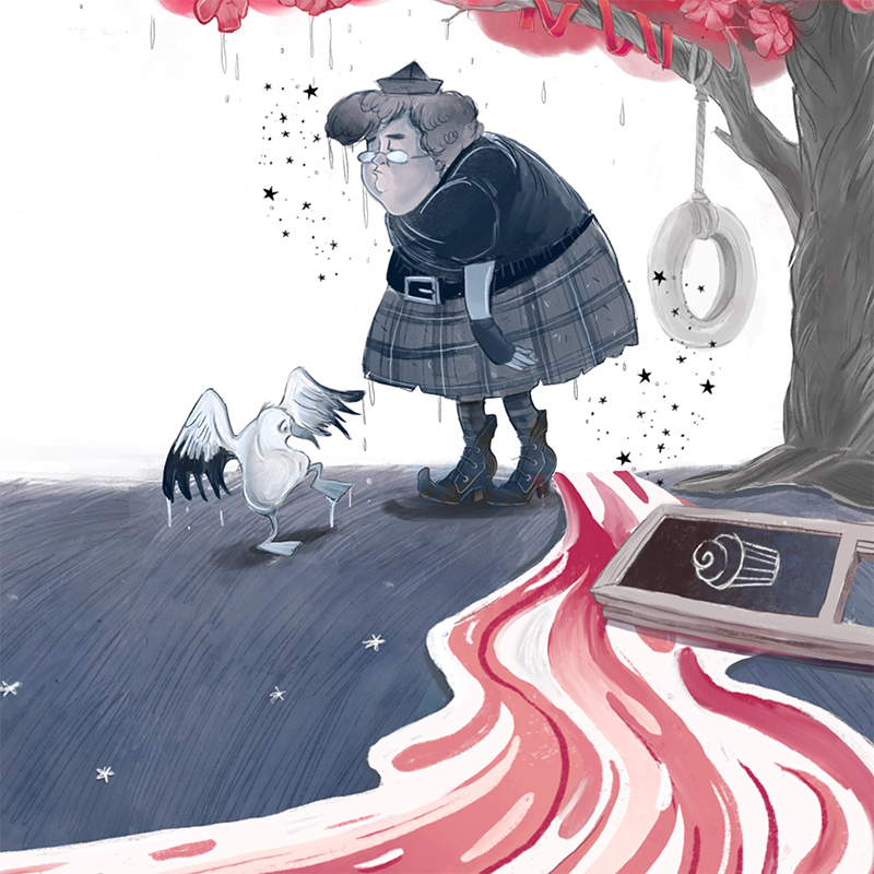 Witch and seagull soggy magic